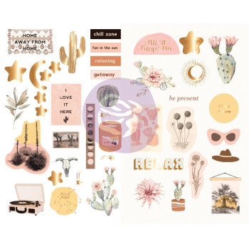  Наліпки з чіпборду Prima Golden Desert Chipboard Stickers 42/Pkg