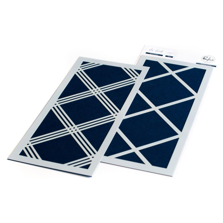  Трафарет Pinkfresh Studio Diamond Plaid Layering 2/Pkg