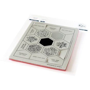 Штамп Pinkfresh Studio Rubber Background Stamp Set A2 Pop-Out Hexagons