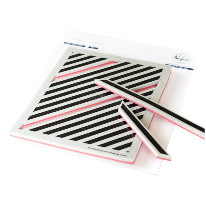 Штамп Pinkfresh Studio Rubber Background Stamp Set A2 Pop-Out Diagonal Stripes