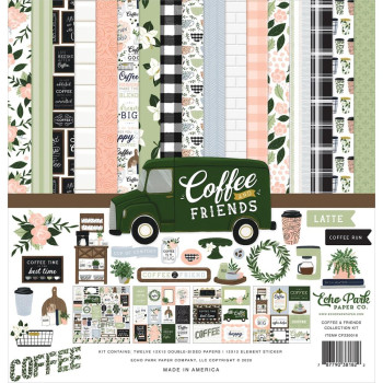 Набір паперу 30*30см Echo Park Coffee & Friends 12/Pkg