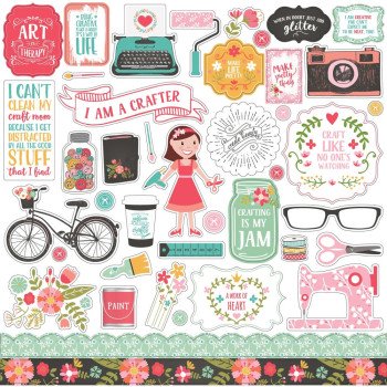 Наліпки Echo Park I Heart Crafting Cardstock Stickers Elements 30*30см