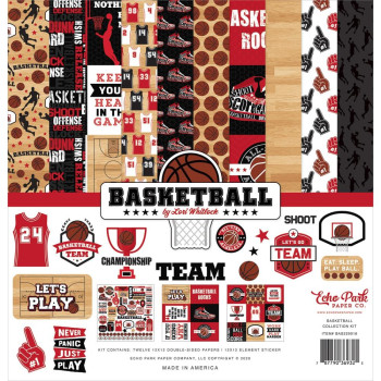 Набір паперу 30*30см Echo Park Basketball 12/Pkg
