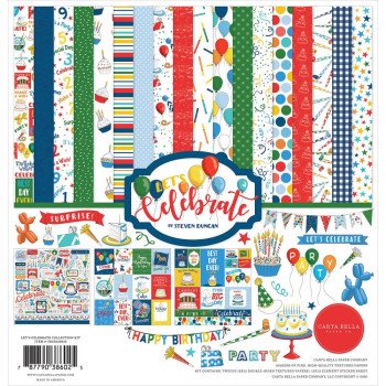 Набір паперу 30*30см Carta Bella Collection Kit Let's Celebrate 12/Pkg