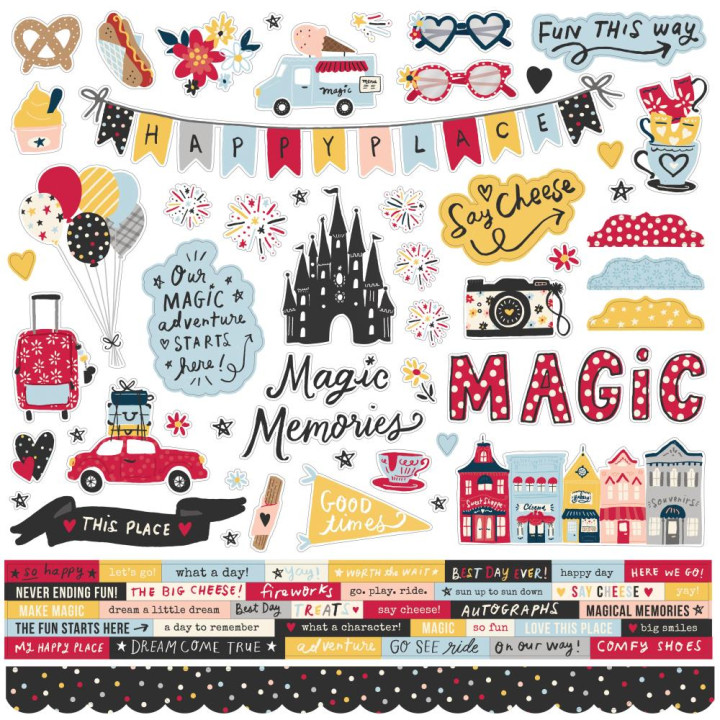 Наліпки Simple Stories Say Cheese Main Street Cardstock Stickers Elements 30*30см