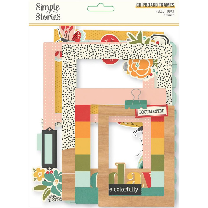 Висічки Simple Stories Hello Today Layered Chipboard Frames Die-Cuts, 6/Pkg