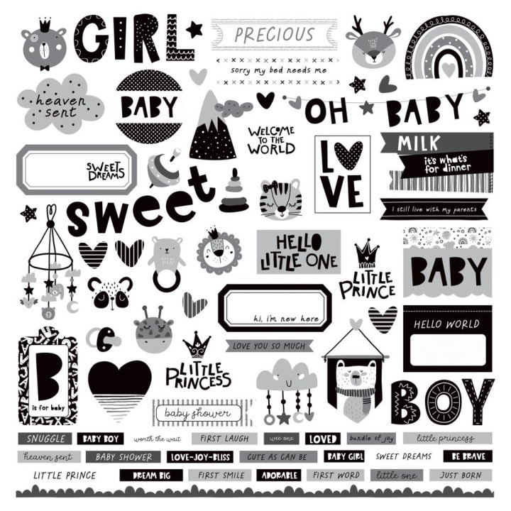 Наліпки PhotoPlay Little One Cardstock Stickers Elements 30*30см