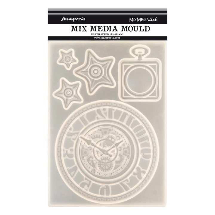  Молд Stamperia Silicon Mould A5 Clocks & Stars, Sir Vagabond