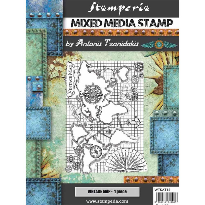 Штампи Stamperia Vintage Map, Sir Vagabond 15*18см