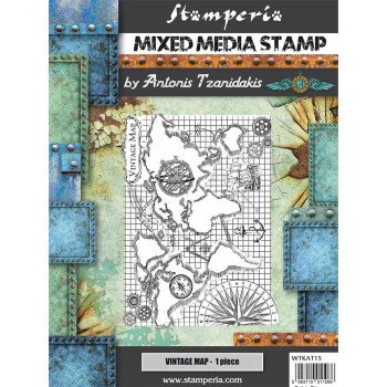 Штампи Stamperia Vintage Map, Sir Vagabond 15*18см