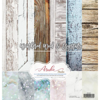 Набір паперу 30*30см Asuka Studio Collection Pack Weathered Wood & Crystals 12/Pkg