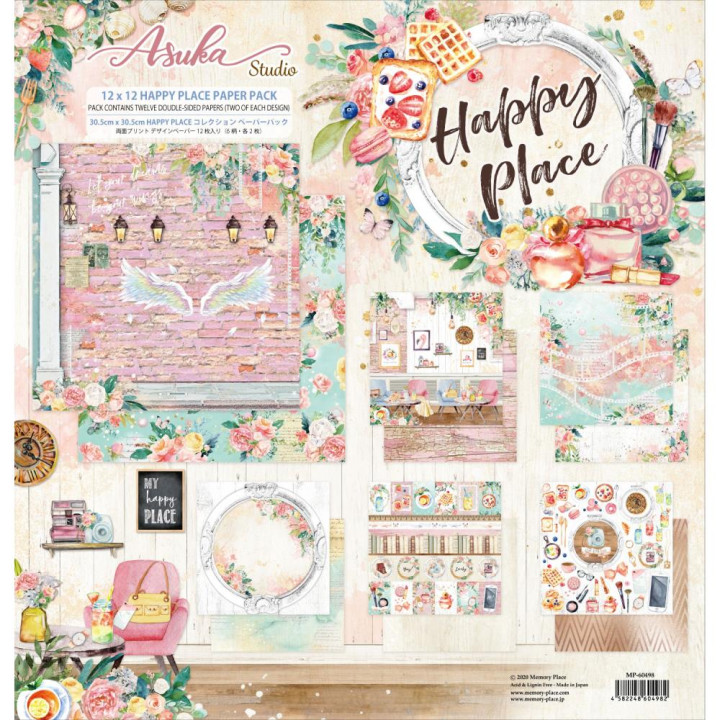 Набір паперу 30*30см Asuka Studio Collection Pack Happy Place  12/Pkg