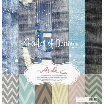 Набір паперу 30*30см Asuka Studio Collection Pack Shades Of Denim 12/Pkg