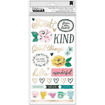 Наліпки American Crafts Maggie Holmes Garden Party Thickers Stickers Elements 70/Pkg