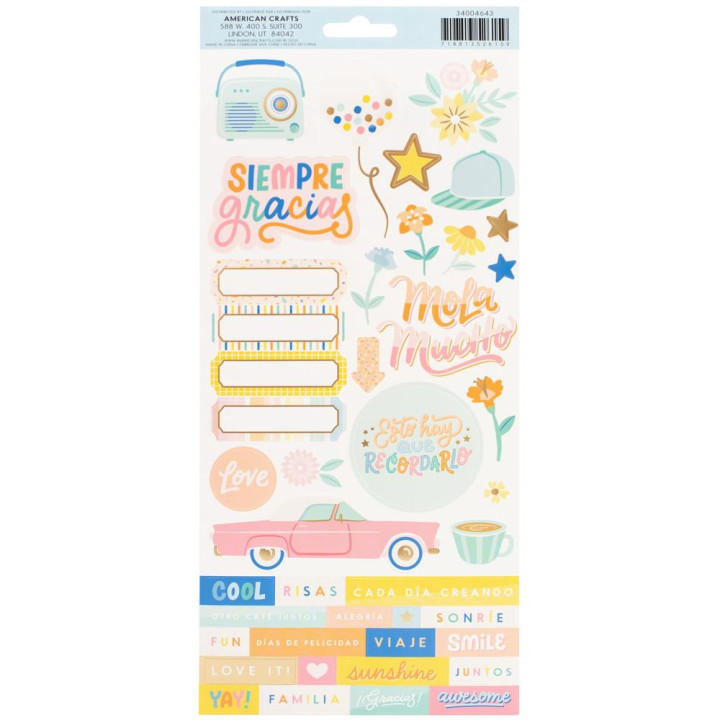 Наліпки American Crafts Obed Marshall Buenos Dias Cardstock Stickers Elements 83/Pkg