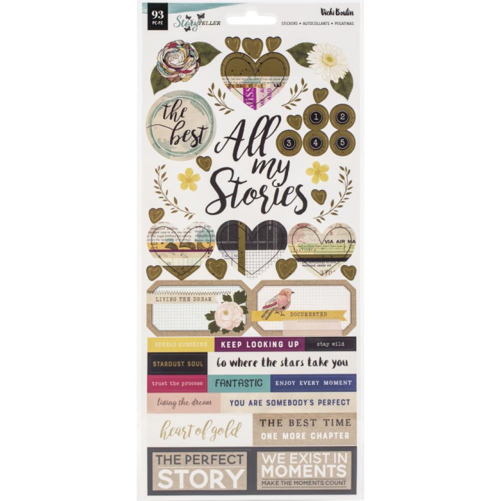 Наліпки American Crafts Vicki Boutin Storyteller Cardstock Stickers Elements 93/Pkg