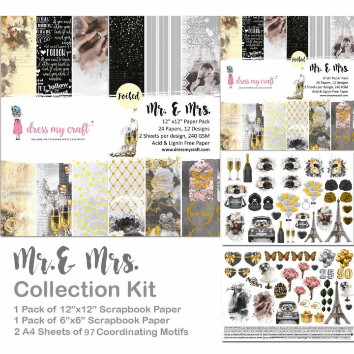 Набір паперу Dress My Craft Collection Kit Mr. & Mrs.