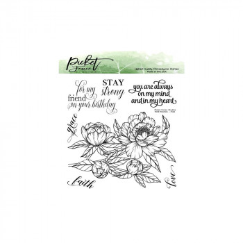 Штамп Picket Fence Studios Stamp Set Wild Peonies