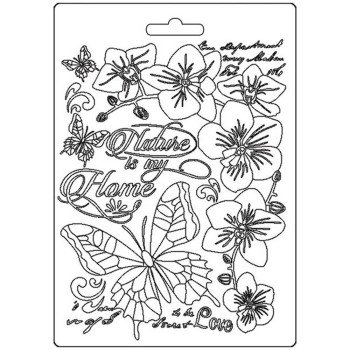 Молд Stamperia Soft Maxi A5 Nature Is My Home, Orchids & Cats