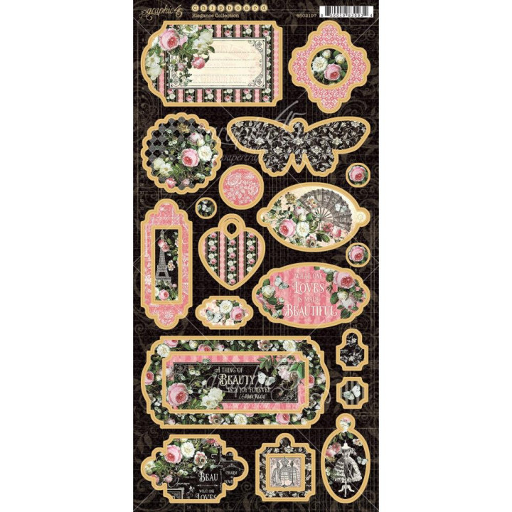 Чіпборд Graphic 45 Elegance Chipboard Die-Cuts 15*33см