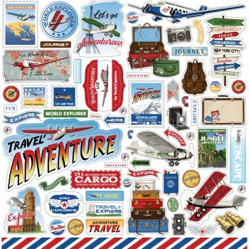 Наліпки Carta Bella Our Travel Adventure Cardstock Stickers Elements 30*30см