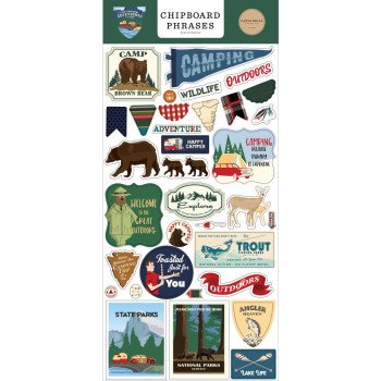  Наліпки з чіпборду Carta Bella Outdoor Adventures Phrases 15*33см