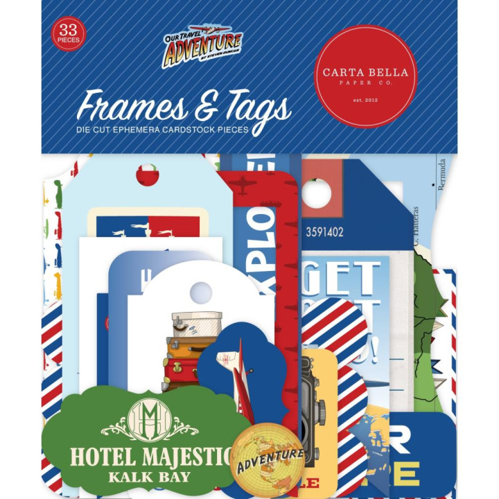Висічки Carta Bella Frames & Tags Our Travel Adventure 33/Pkg