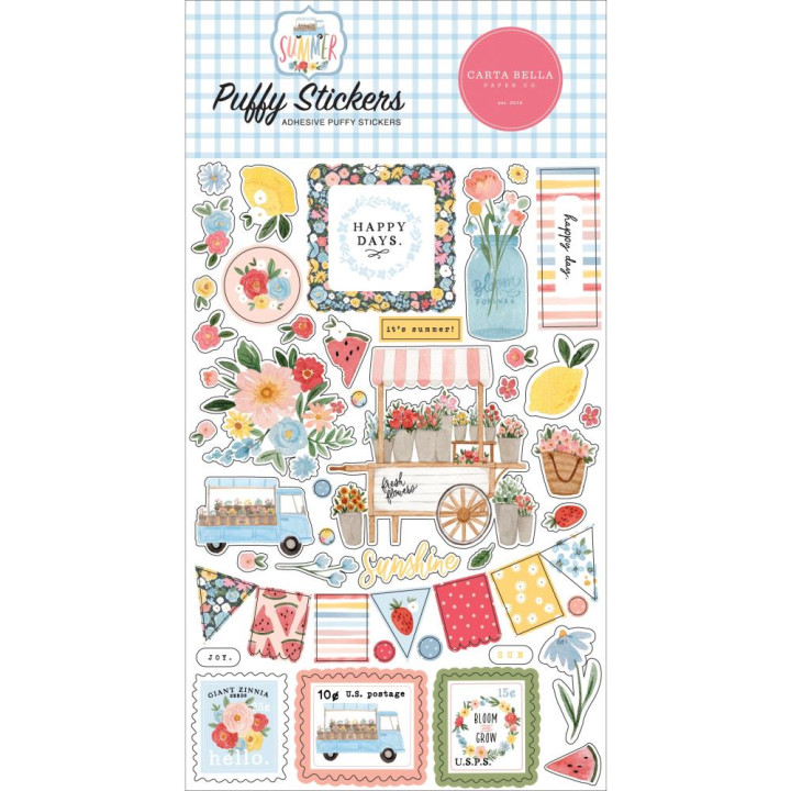 Наліпки Puffy Carta Bella Summer 10*15см
