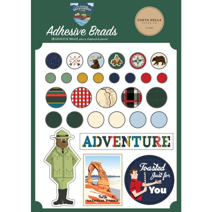 Брадси Carta Bella Outdoor Adventures, 25/Pkg + 4Chipboard