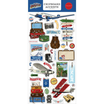  Наліпки з чіпборду Carta Bella Our Travel Adventure Accents 15*33см