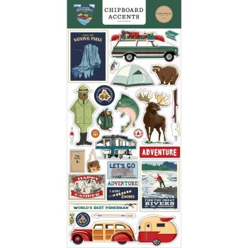  Наліпки з чіпборду Carta Bella Outdoor Adventures Accents 15*33см