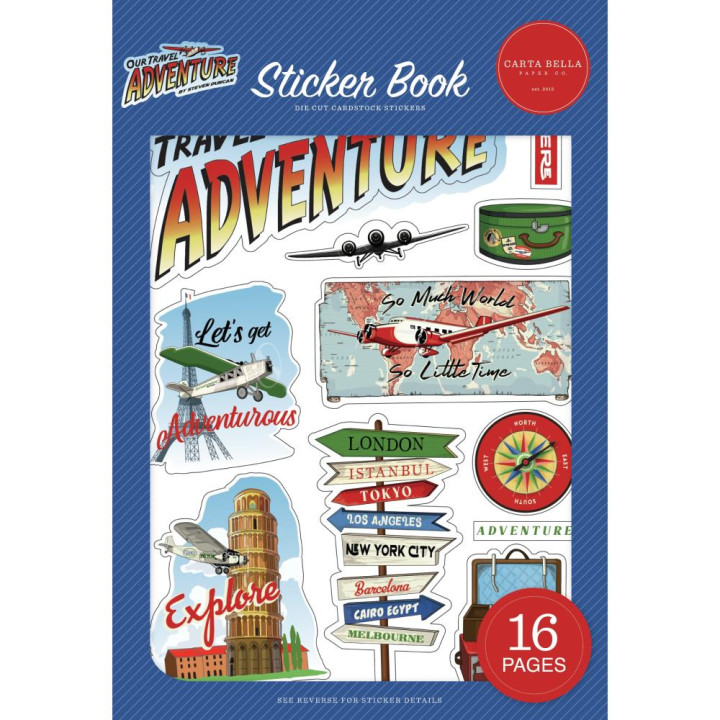 Наліпки Carta Bella Our Travel Adventure Sticker Book 16/Pkg