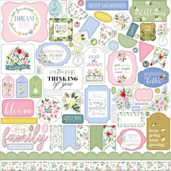 Наліпки Carta Bella Flora No. 4 Cardstock Stickers Elements 30*30см