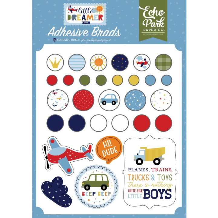 Брадси Echo Park Little Dreamer Boy, 25/Pkg + 6Chipboard