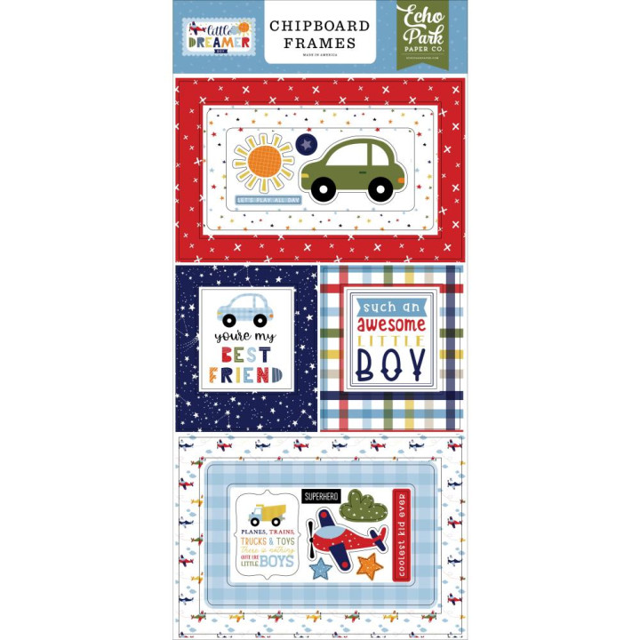  Наліпки з чіпборду Echo Park Little Dreamer Boy Frames 15*33см