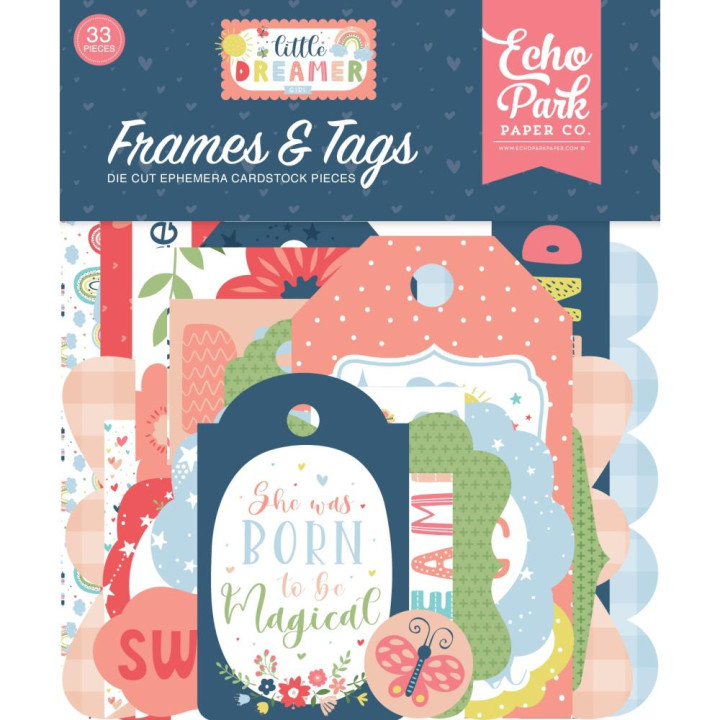 Висічки Echo Park Frames & Tags Little Dreamer Girl 33/Pkg