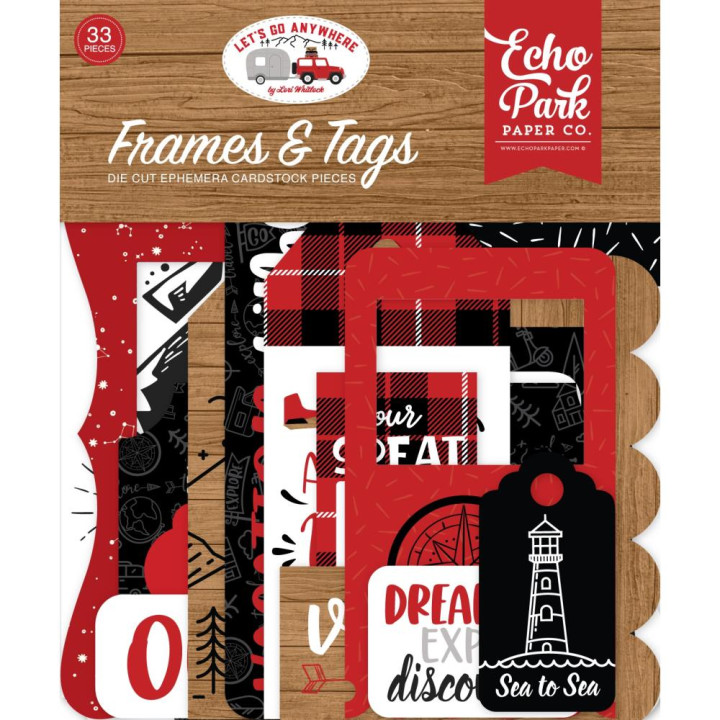 Висічки Echo Park Frames & Tags Let's Go Anywhere 33/Pkg