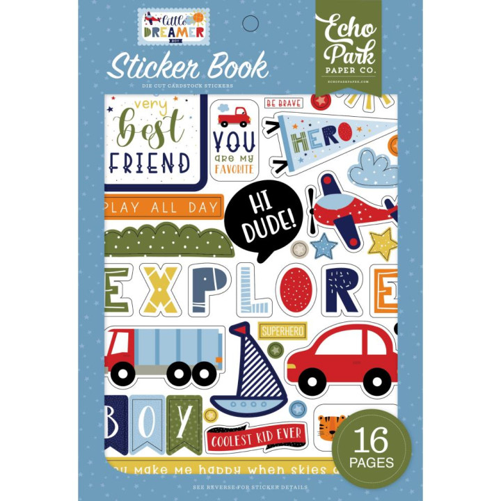 Наліпки Echo Park Little Dreamer Boy Sticker Book 16/Pkg