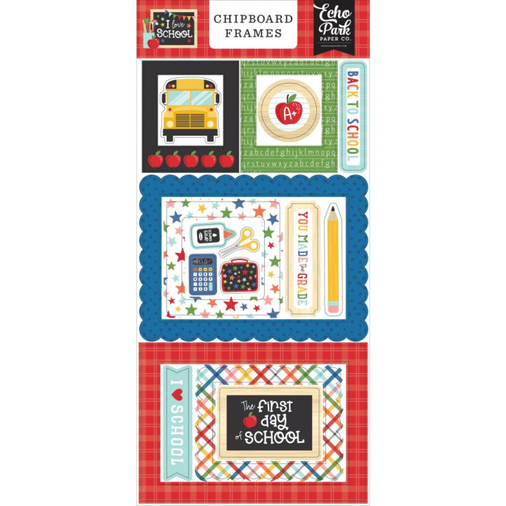  Наліпки з чіпборду Echo Park I Love School Frames 15*33см