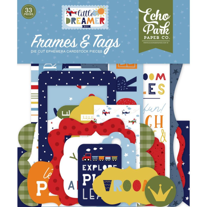 Висічки Echo Park Frames & Tags Little Dreamer Boy 33/Pkg