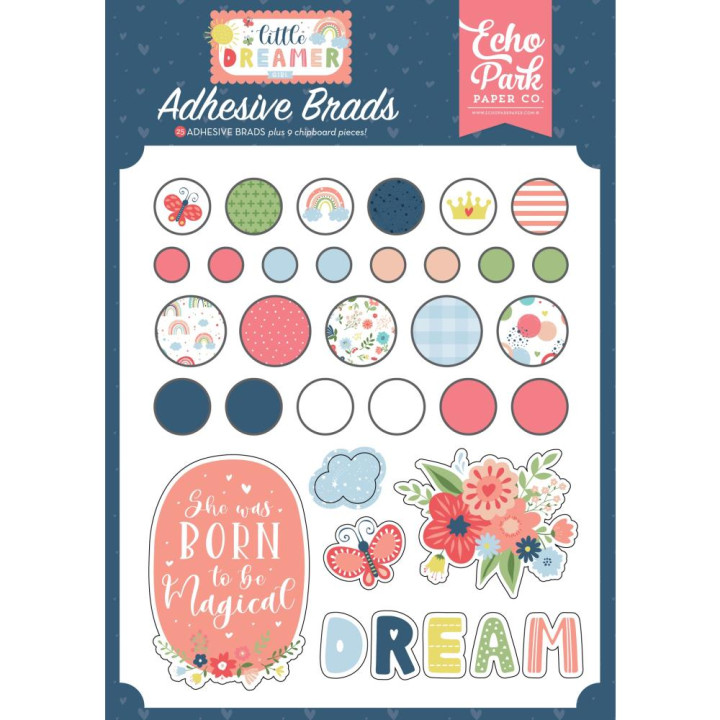 Брадси Echo Park Little Dreamer Girl, 25/Pkg + 6Chipboard