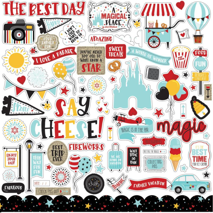 Наліпки Echo Park A Magical Place Cardstock Stickers Elements 30*30см