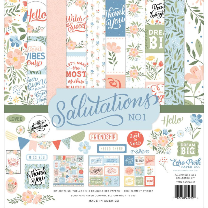 Набір паперу 30*30см Echo Park Salutations No. 1 12/Pkg