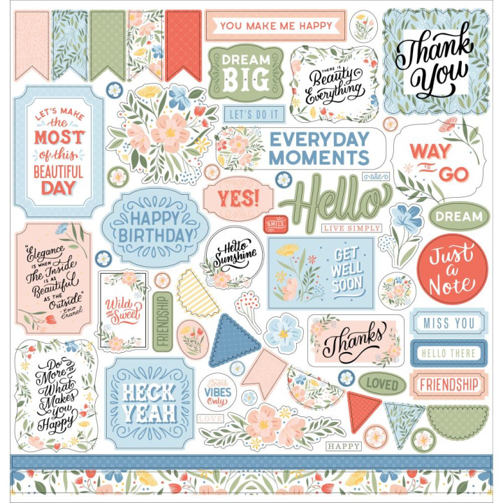Наліпки Echo Park Salutations No. 1 Cardstock Stickers Elements 30*30см