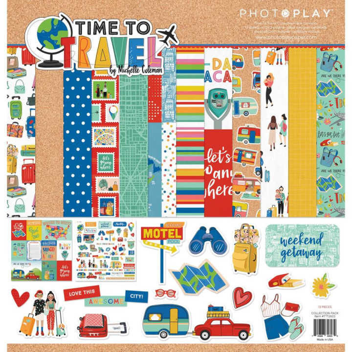 Набір паперу 30*30см PhotoPlay Time To Travel 12/Pkg