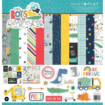 Набір паперу 30*30см PhotoPlay Little Boys Have Big Adventures 12/Pkg