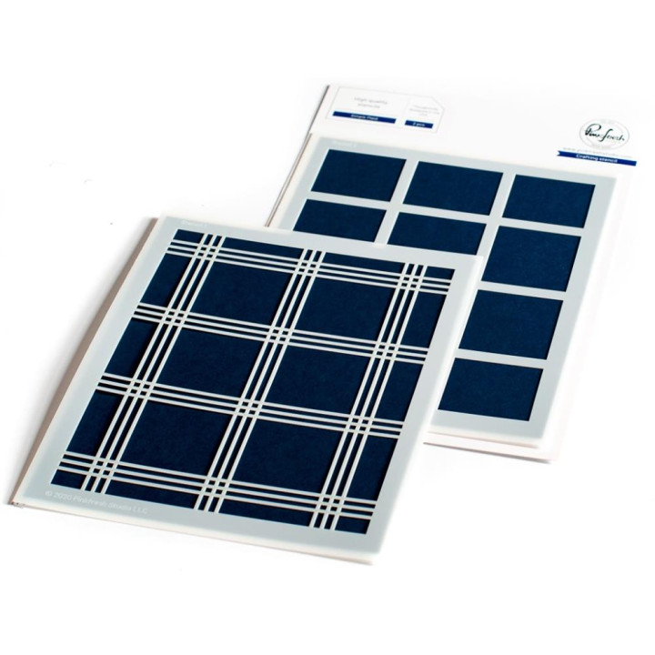  Трафарет Pinkfresh Studio Simple Plaid 2/Pkg