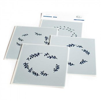 Трафарет Pinkfresh Studio Overlapping Leafy Wreath 4/Pkg