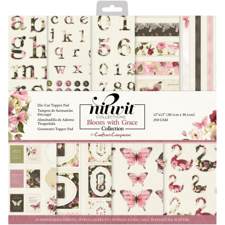 Висічки Crafter's Companion Nitwits Die-Cut Topper Pad Bloom With Grace