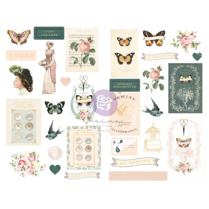  Наліпки з чіпборду Prima My Sweet By Frank Garcia Chipboard Stickers 31/Pkg